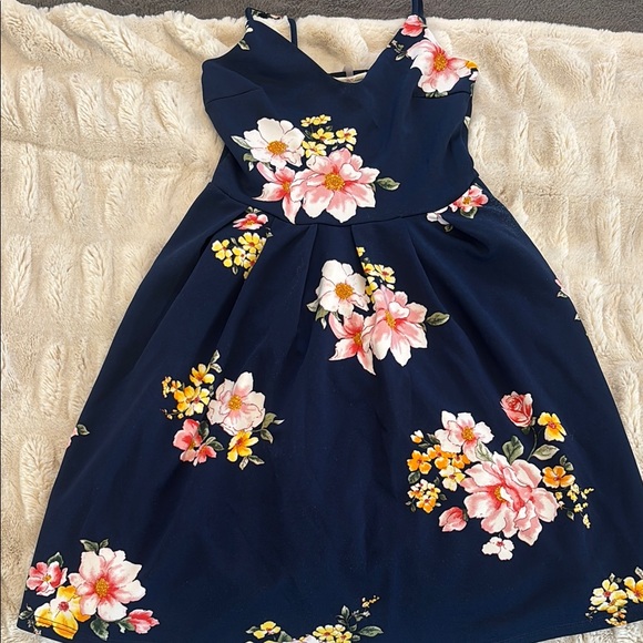 Floral Navy Kids Dress - Picture 1 of 2